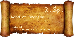 Kandler Szabina névjegykártya